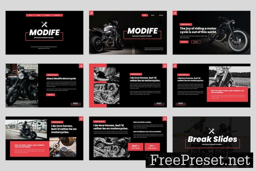 Modife - Motorcycle Google Slides Template MB6G526