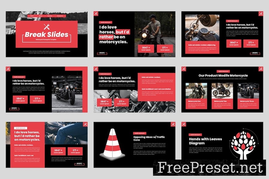 Modife - Motorcycle Google Slides Template MB6G526