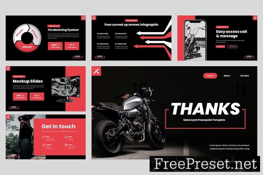 Modife - Motorcycle Google Slides Template MB6G526