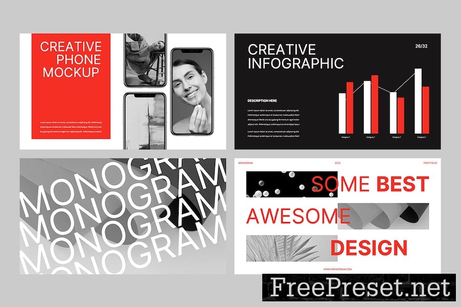 MONOGRAM - Portfolio Powerpoint Template KRCZHSK