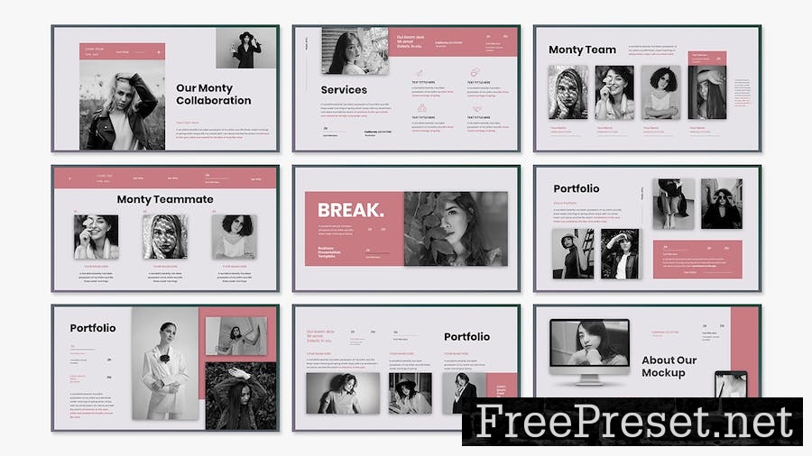 Monty Business Presentation Google Slide Template JCJJNKX