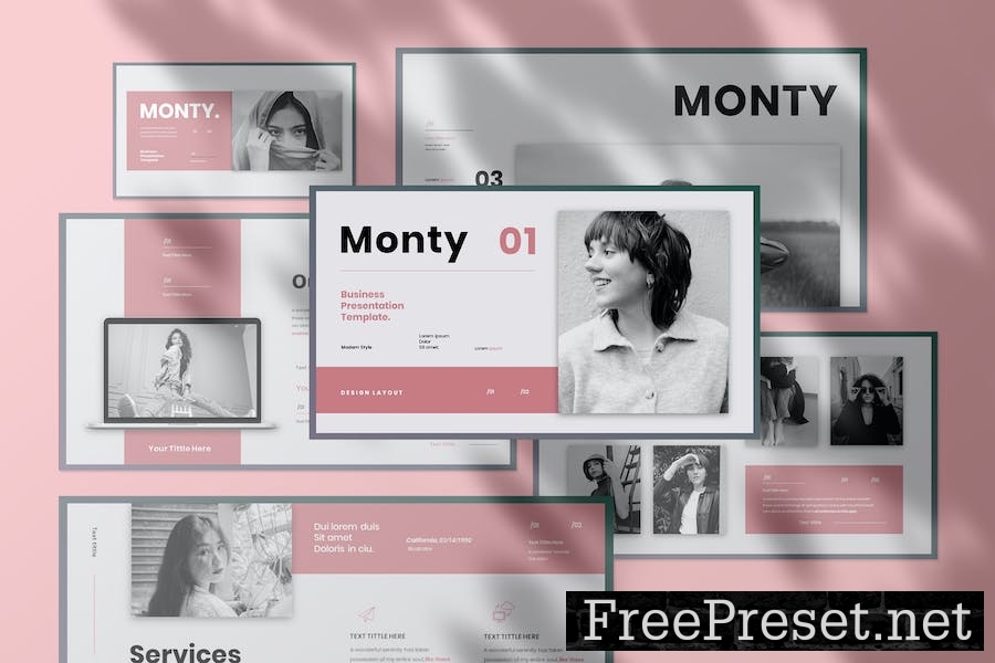 Monty Business Presentation Google Slide Template JCJJNKX