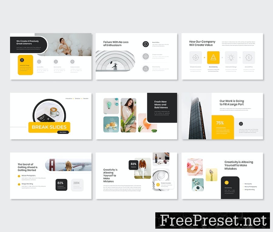 Morena – Creative Pitch deck PowerPoint Template NNXYX2V