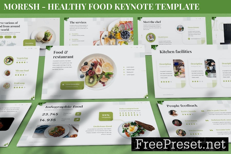 Moresh - Healthy Food Keynote Template JJHJYCL