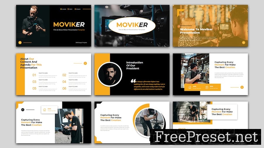 Moviker - Film & Movie Maker Keynote Template X92KJ3E