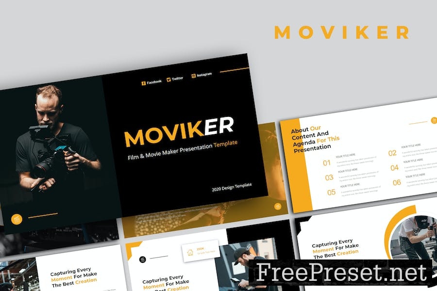 Moviker - Film & Movie Maker Keynote Template X92KJ3E