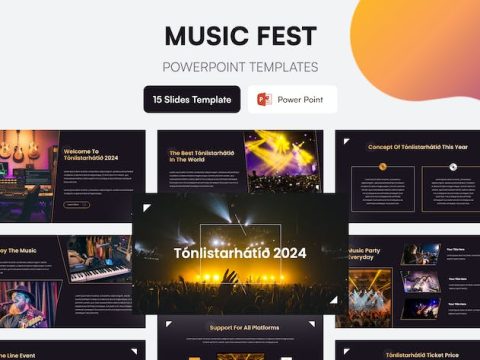 Music Fest Presentation Template Powerpoint L5HN736