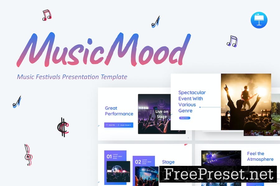 MusicMood Music Keynote Template PLDMU68