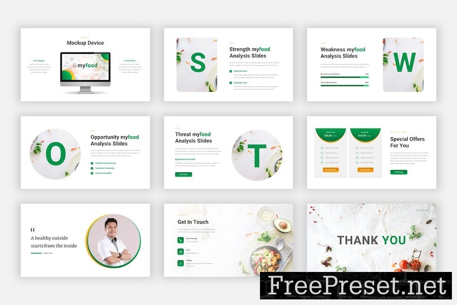 Myfood - Healthy Food Keynote Template JVXMMH3