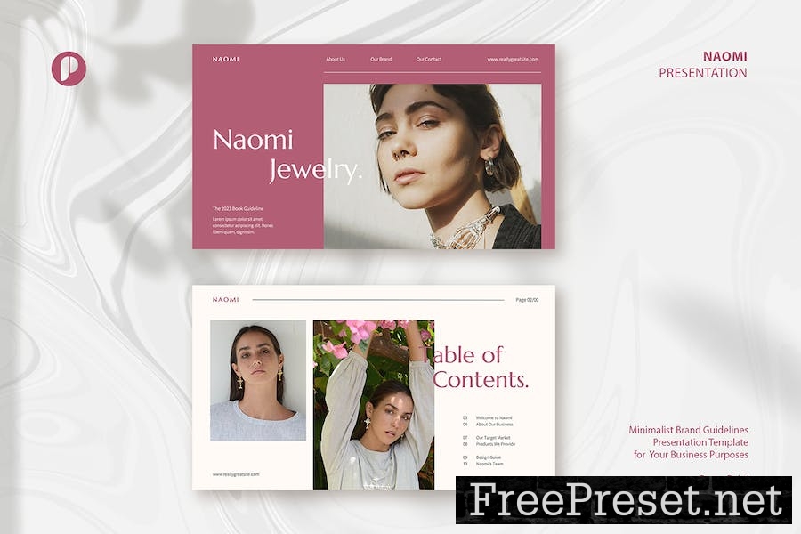 Naomi – Minimalist Brand Guidelines Presentation 54ZABFE