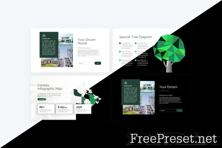 Natural Green Simple Real Estate PowerPoint 5A9E6M3