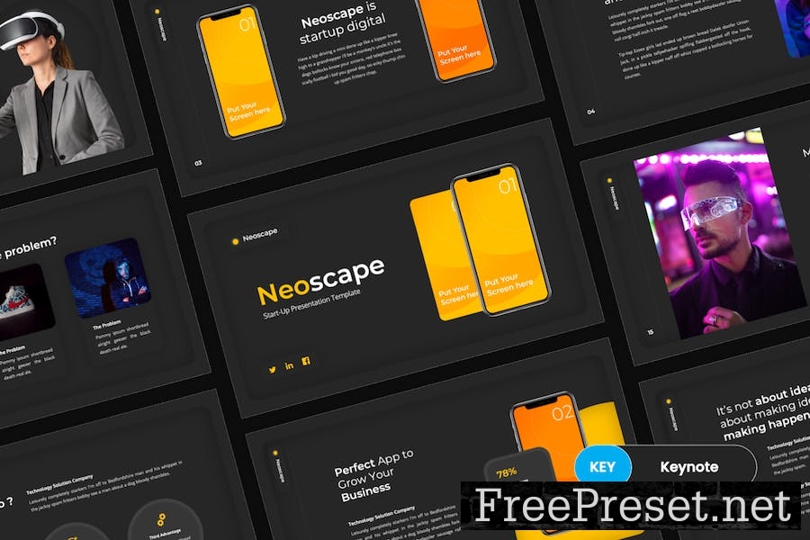 Neoscape - Pitch Deck Keynote Template T8LBE92