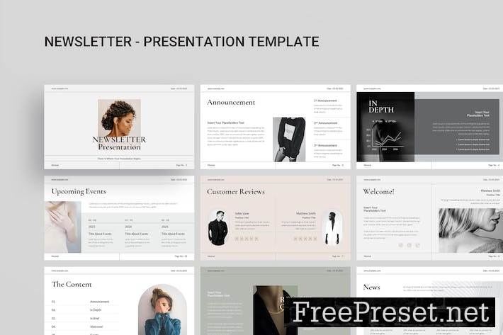 Newsletter Google Slides Presentation Template NTC3HDZ