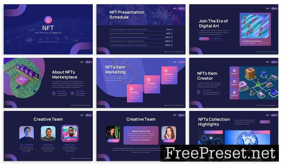 NFT - Digital Art Powerpoint Template E4RN5JW