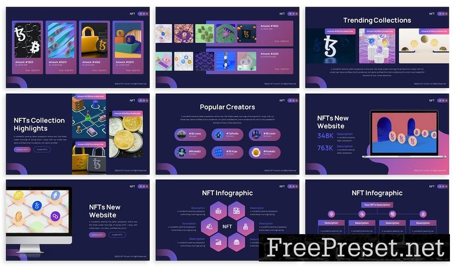 NFT - Digital Art Powerpoint Template E4RN5JW