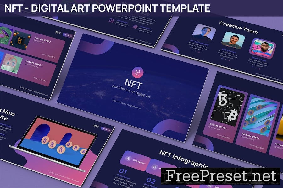 NFT - Digital Art Powerpoint Template E4RN5JW