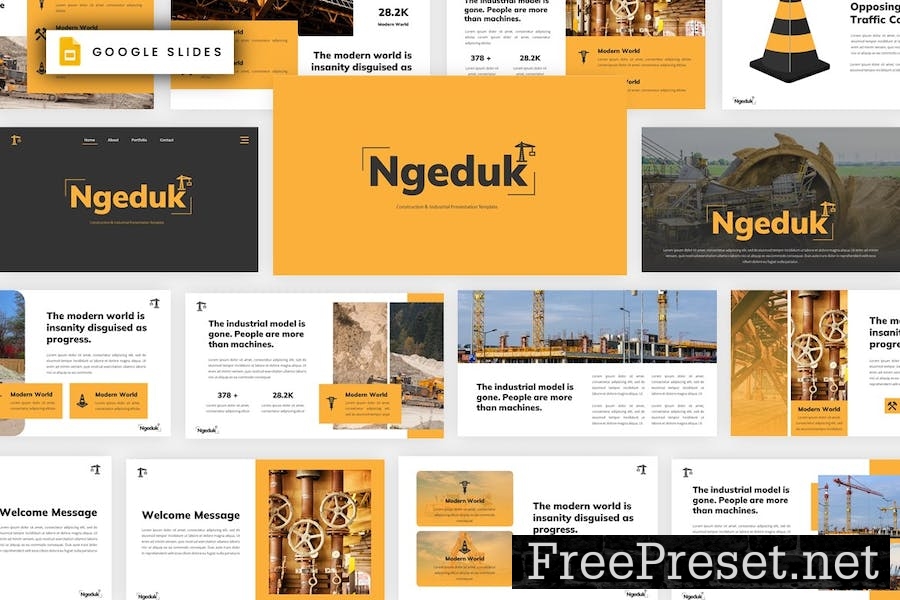 Ngeduk - Construction Google Slides Template 8N25QNG