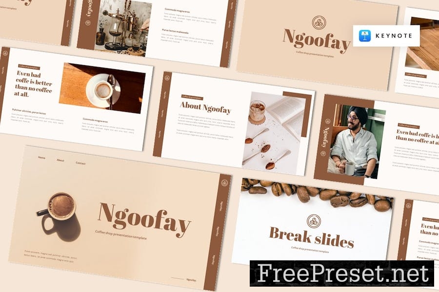 Ngoofay - Coffe Shop Keynote Template QA8YE8N