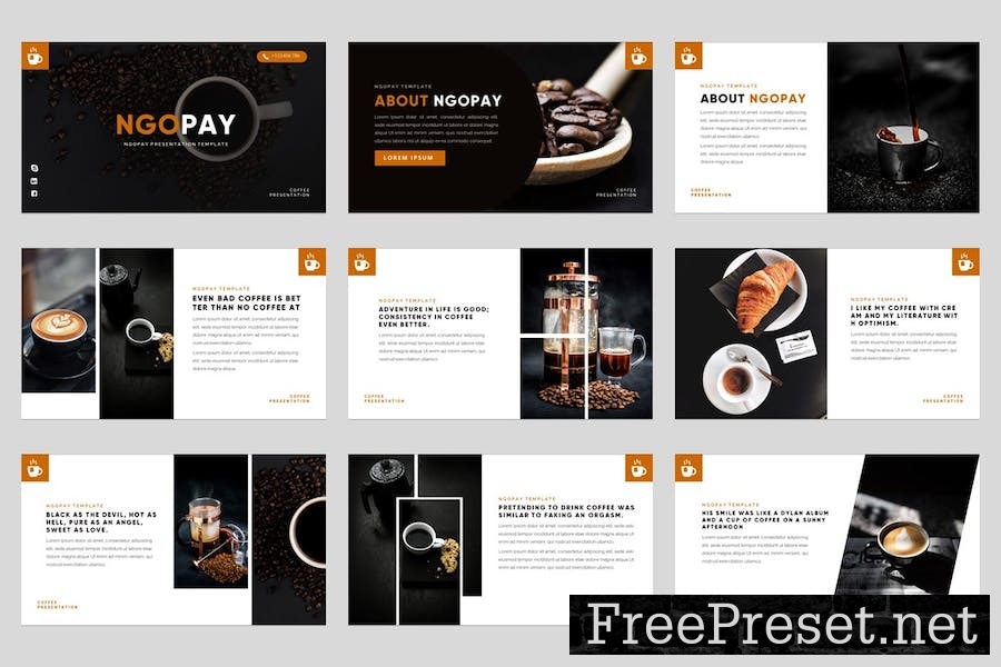 NGOPAY - Coffee Cafe Keynote Template XA95REK