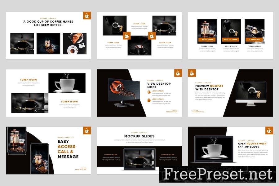 NGOPAY - Coffee Cafe Keynote Template XA95REK