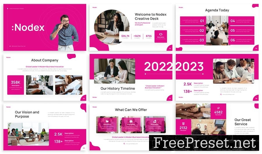 Nodex - Creative Agency Powerpoint Template 5UV2KKH