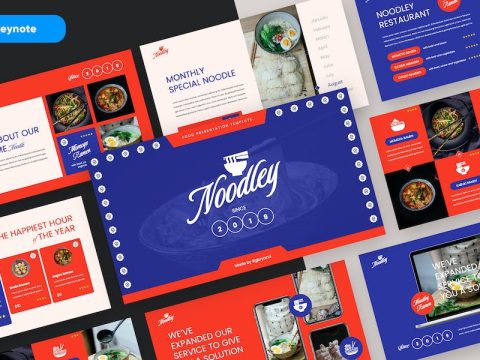 NOODLEY - Food & Restaurant Keynote Template W36F5RL