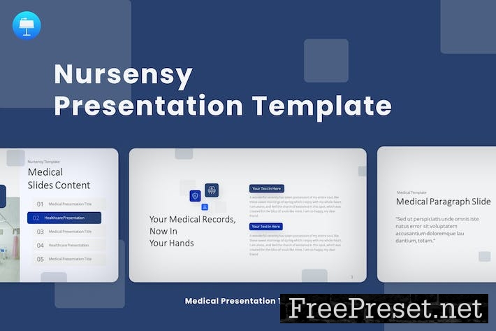 Nursensy Blue Modern Medical Geometric Keynote