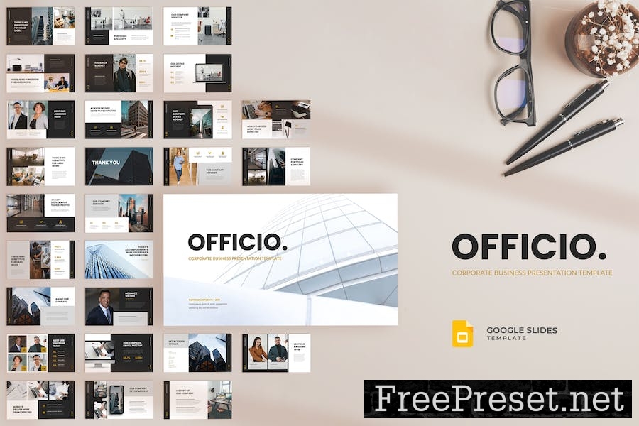 Officio - Corporate Google Slides Template P7CFJRK