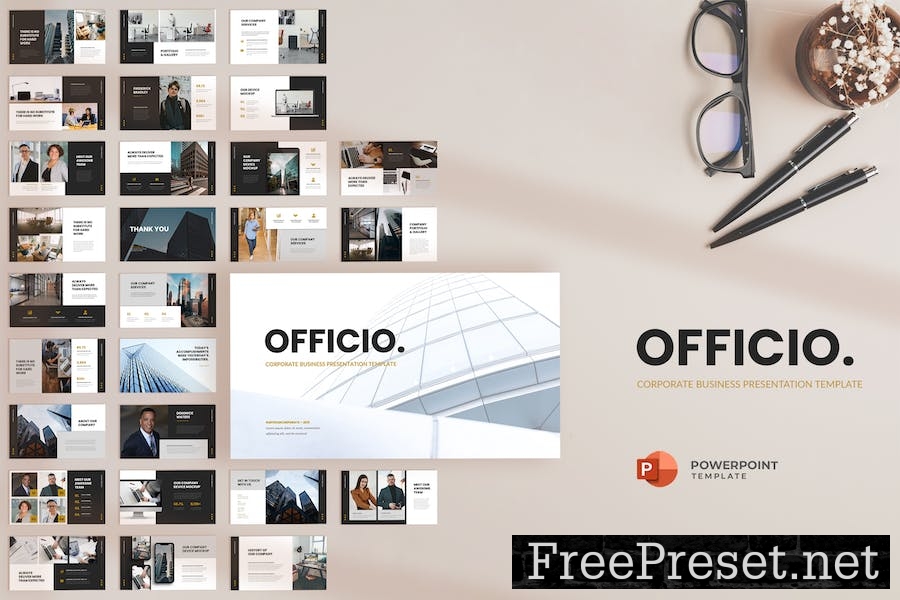 Officio - Corporate PowerPoint Template X6S77H8