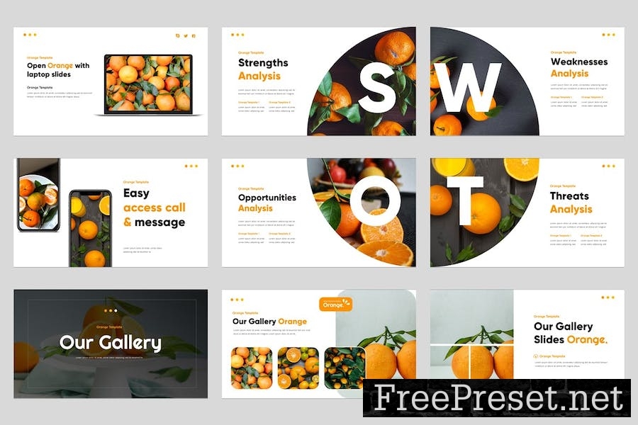 Orange Fruit Google Slides Template ZFAGXLE