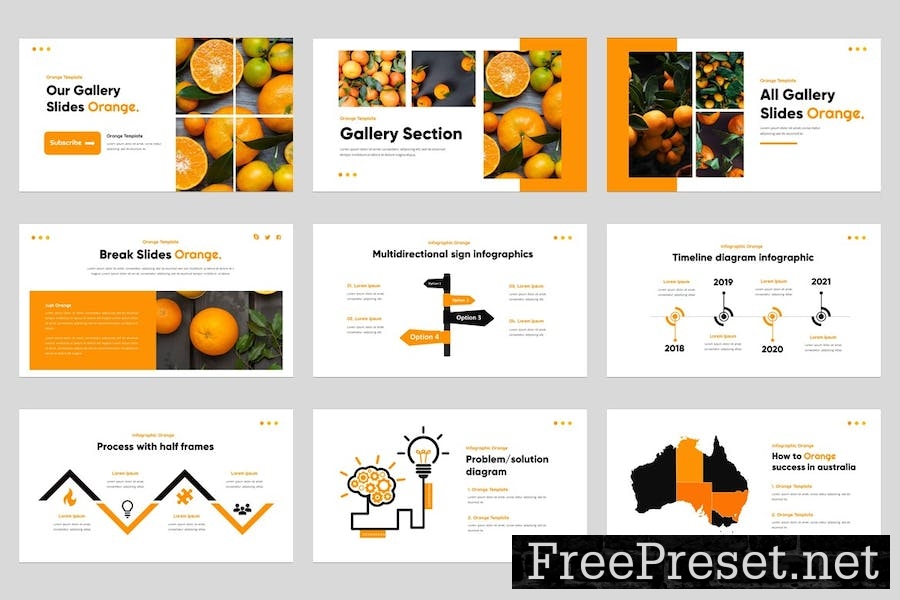 Orange Fruit Google Slides Template ZFAGXLE