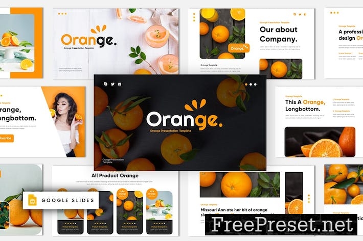 Orange Fruit Google Slides Template ZFAGXLE