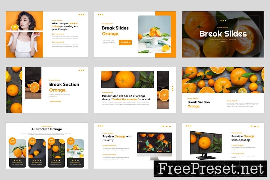 Orange Fruit Keynote Template 4RG66VF