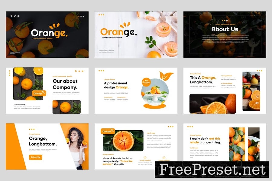 Orange Fruit Keynote Template 4RG66VF