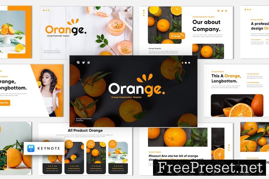 Orange Fruit Keynote Template 4RG66VF