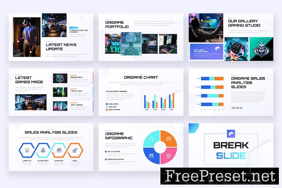 ORIGAME - Gaming Studio Keynote Template X3JXYF5