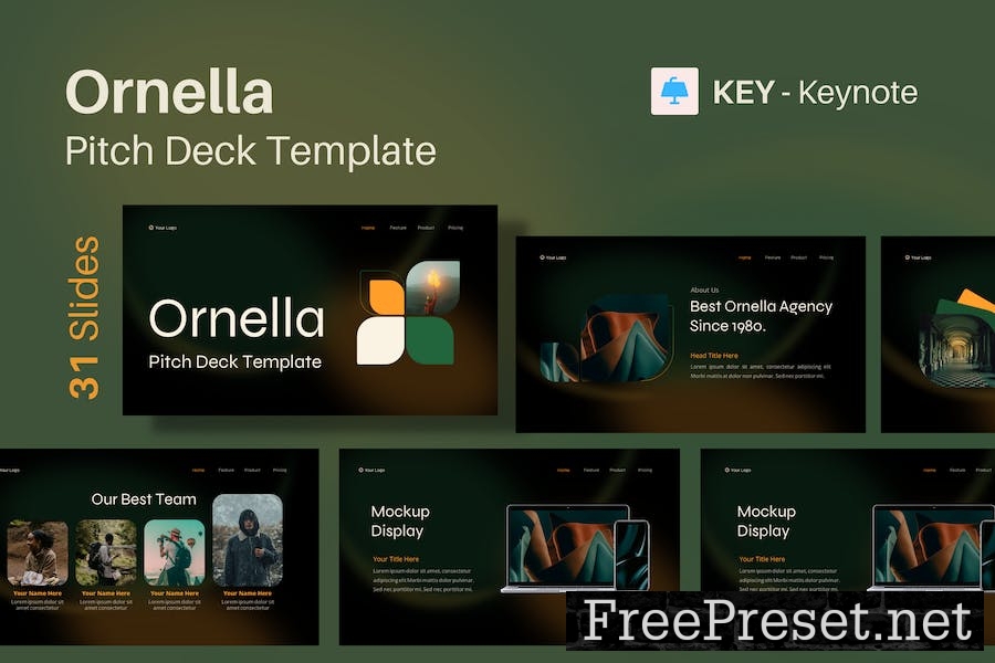 Ornella Keynote Pitch Deck Presentation Template 5Y5QY6G