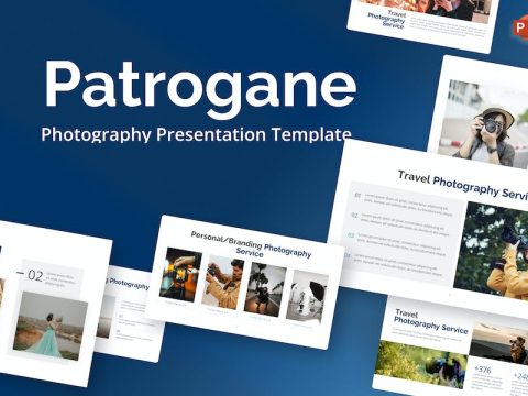 Patronage Blue Minimalist Photography PowerPoint ZGFC783