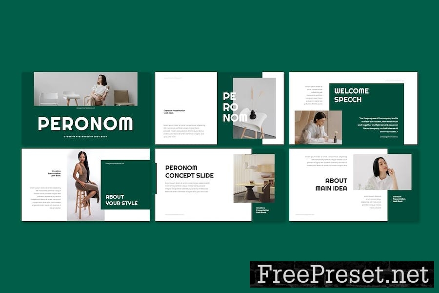 Peronom - Creative Lookbook Google Slides Template HS6DMSW