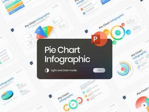 Pie Chart Infographic Gradient PowerPoint BMB7CCN