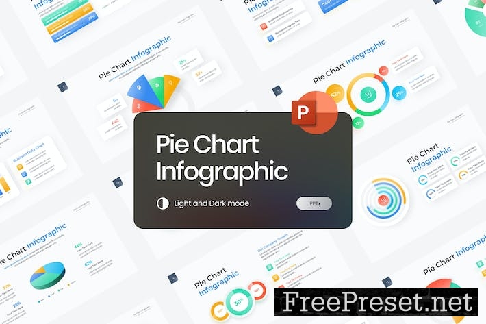 Pie Chart Infographic Gradient PowerPoint BMB7CCN