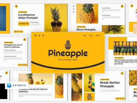 Pineapple - Fresh Fruit Keynote Template NY4FB9P