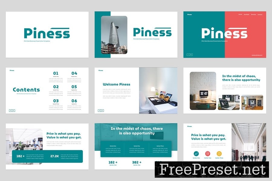 Piness - Business Pitch Deck Powerpoint Template KN8QZ34