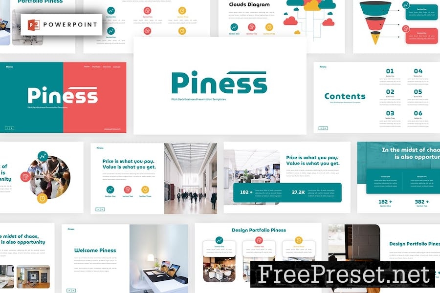 Piness - Business Pitch Deck Powerpoint Template KN8QZ34