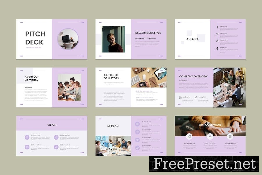 PITCH DECK PowerPoint Template SVLTX9Q