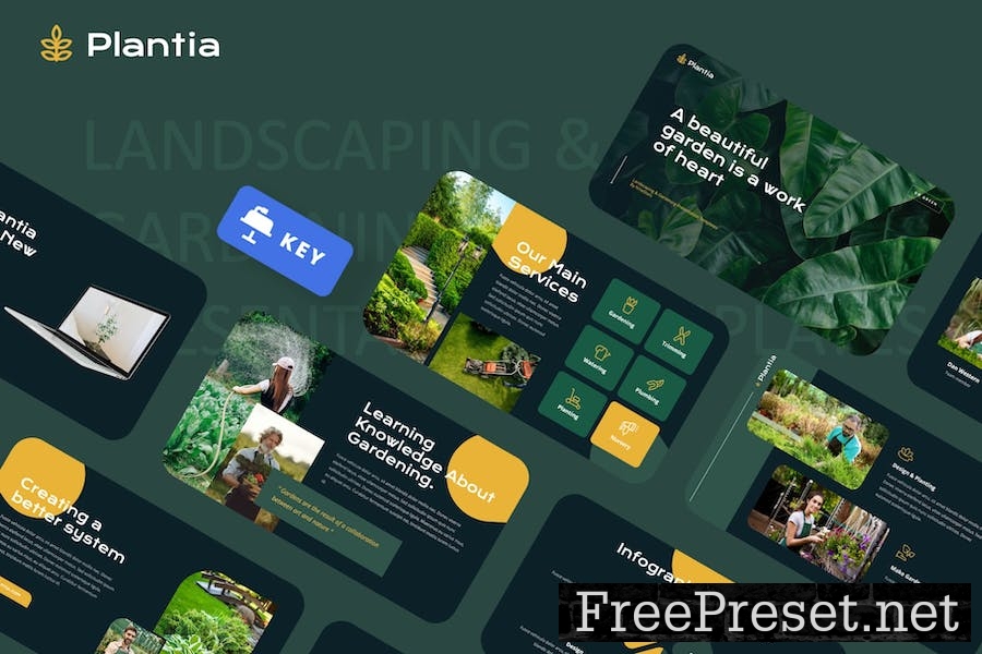 Plantia - Landscaping & Gardening Keynote Template K5X57QB