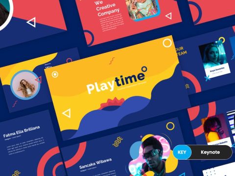 Playtime - Creative Pop Art Keynote Template DCCZKRT