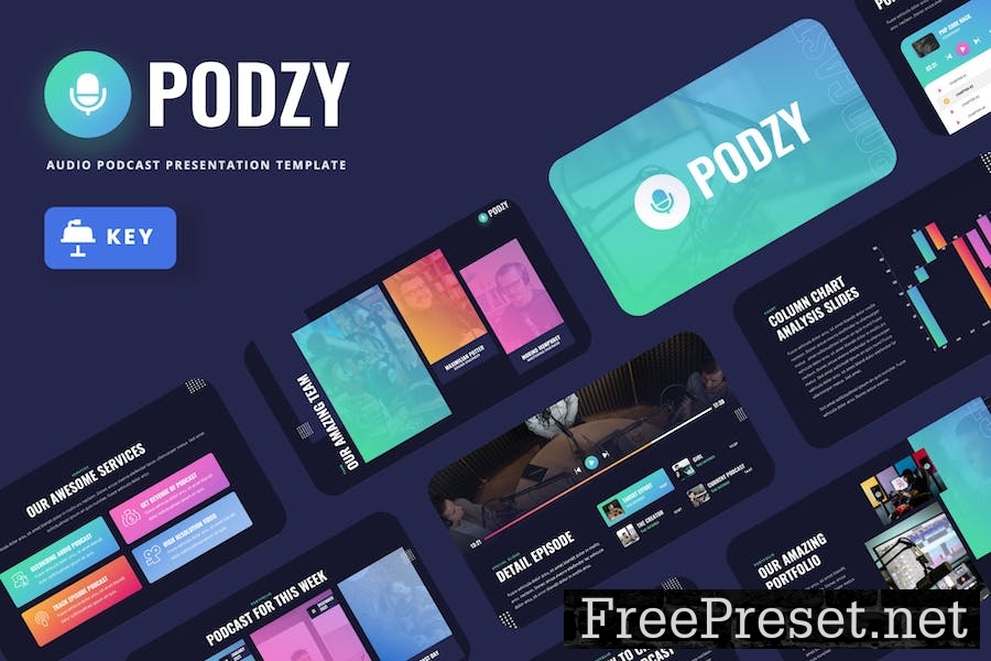 PODZY - Audio Podcast Keynote Template 54SA7KR