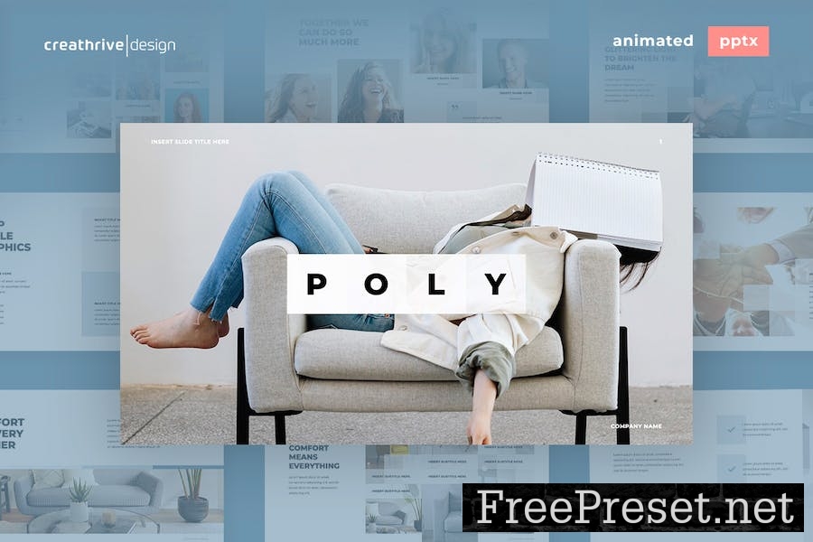 Poly Animated PowerPoint Template KBNAGQW