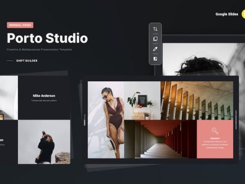 PORTO Minimal Portfolio Template (Google Slides) VB4Y7JV